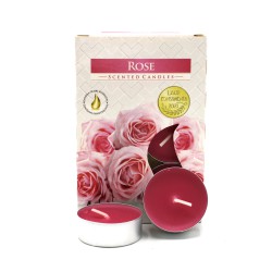 1x Conjunto de 6 velas de chá perfumadas - Rosa