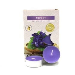 1x Conjunto de 6 velas de chá perfumadas - Violeta