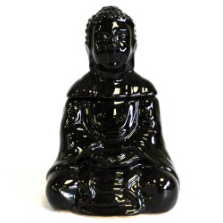 Queimador de óleo Buda sentado - preto