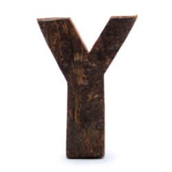 Letra de casca de árvore rústica - "Y" (12) - Pequena 7cm