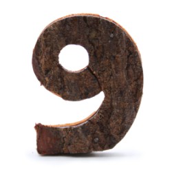 Número de cascas rústicas - "9" (12) - Pequeno 7cm