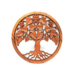 Painel em madeira - Árvore da vida da uva - 40cm