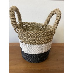 Juego de cestas de algas marinas - Gris oscuro / Blanco / Natural