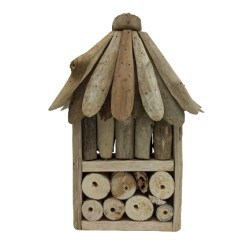 Caixa dupla para abelhas e insectos em madeira de troncos