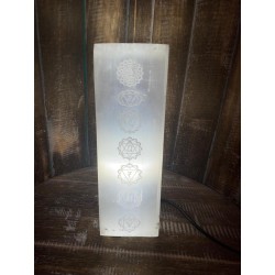 Lámpara Bloque Selenita 25cm - Lámpara Chakra