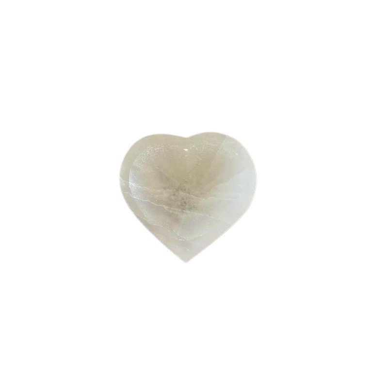 Cuenco de corazón de selenita - 10cm