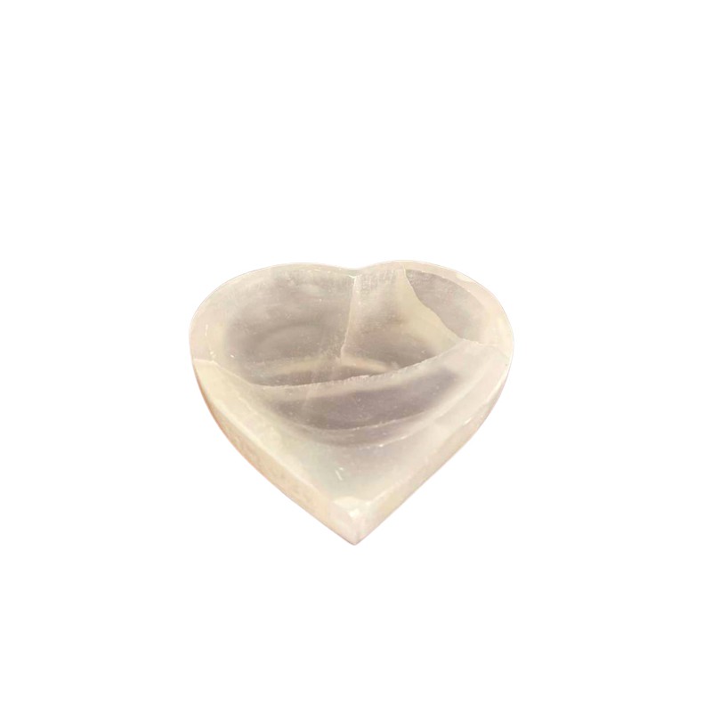 Cuenco de corazón de selenita - 15cm