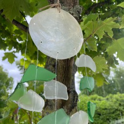 Carillón vidrio reciclado - Verde y Blanco