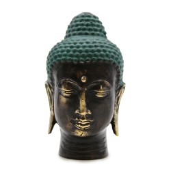 Cabeza de Buda antigua pequeña de latón