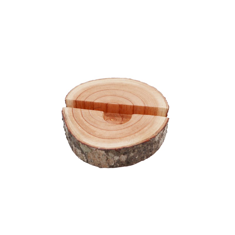 Small Log Phone Holder (full slice) - Natural