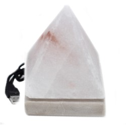 Lâmpada de sal USB Pirâmide BRANCA - 9 cm (multi)