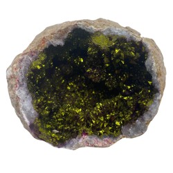 Geodos de calcite coloridos - Pedra natural - Rosa e dourado
