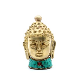 Figura de Buda em latão - Cabeça Med - 8 cm