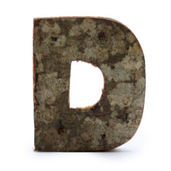Letra de casca de árvore rústica - "D" (12) - Pequena 7cm