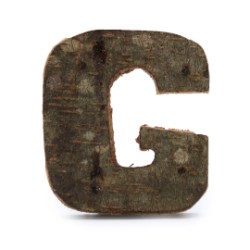 Letra de casca de árvore rústica - "G" (12) - Pequena 7cm