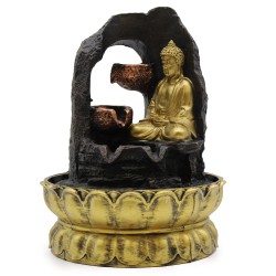 Fuente de agua de sobremesa - 30 cm - Buda dorado meditando