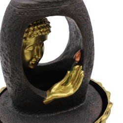 Fonte de água de mesa - 30 cm - Buda dourado e Vitarka Mudra