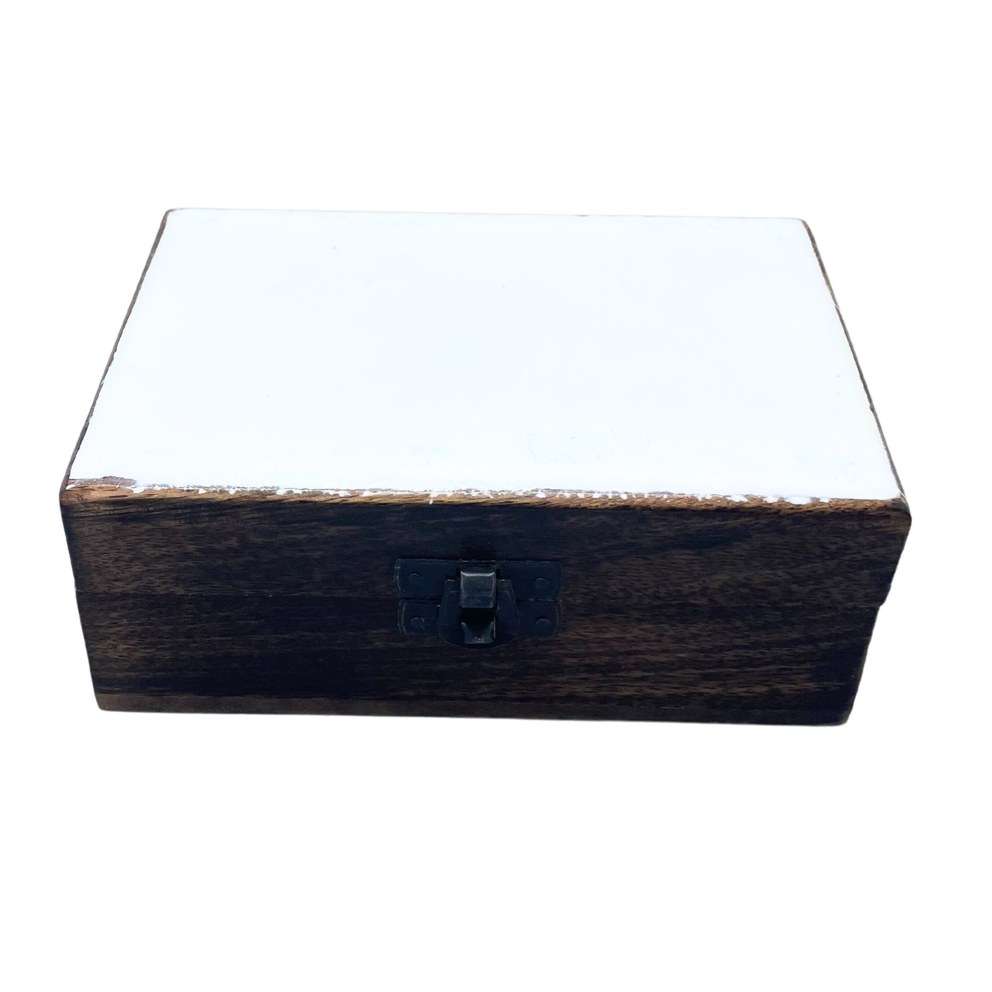 Caja Decorativa Blanca — Cerámica Esmaltada