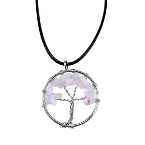 Colgante Árbol de la Vida — Cuarzo Rosa