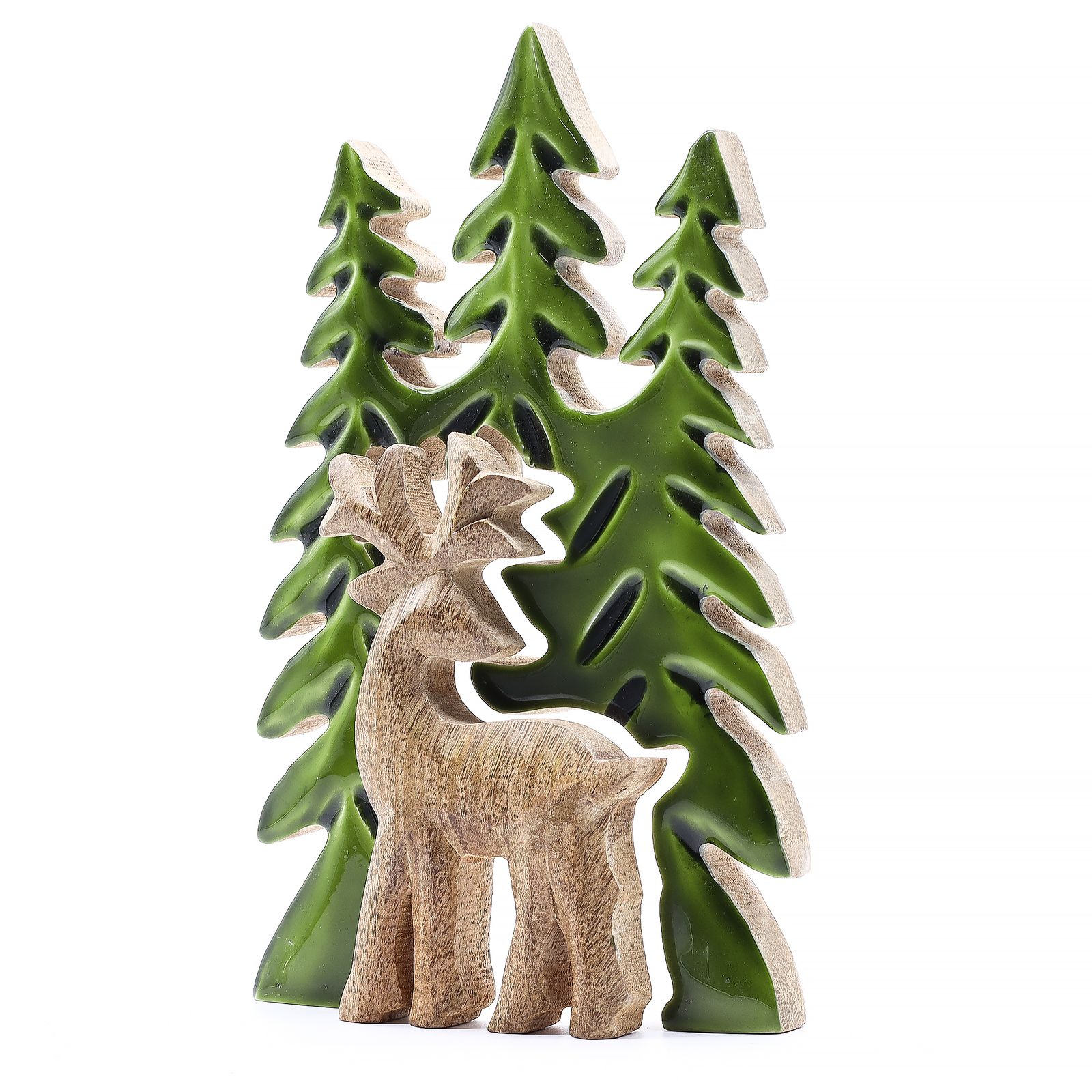Perdido en el bosque - Ciervo en el bosque 3D Decoración de madera - 25x15cm - Imagen 4