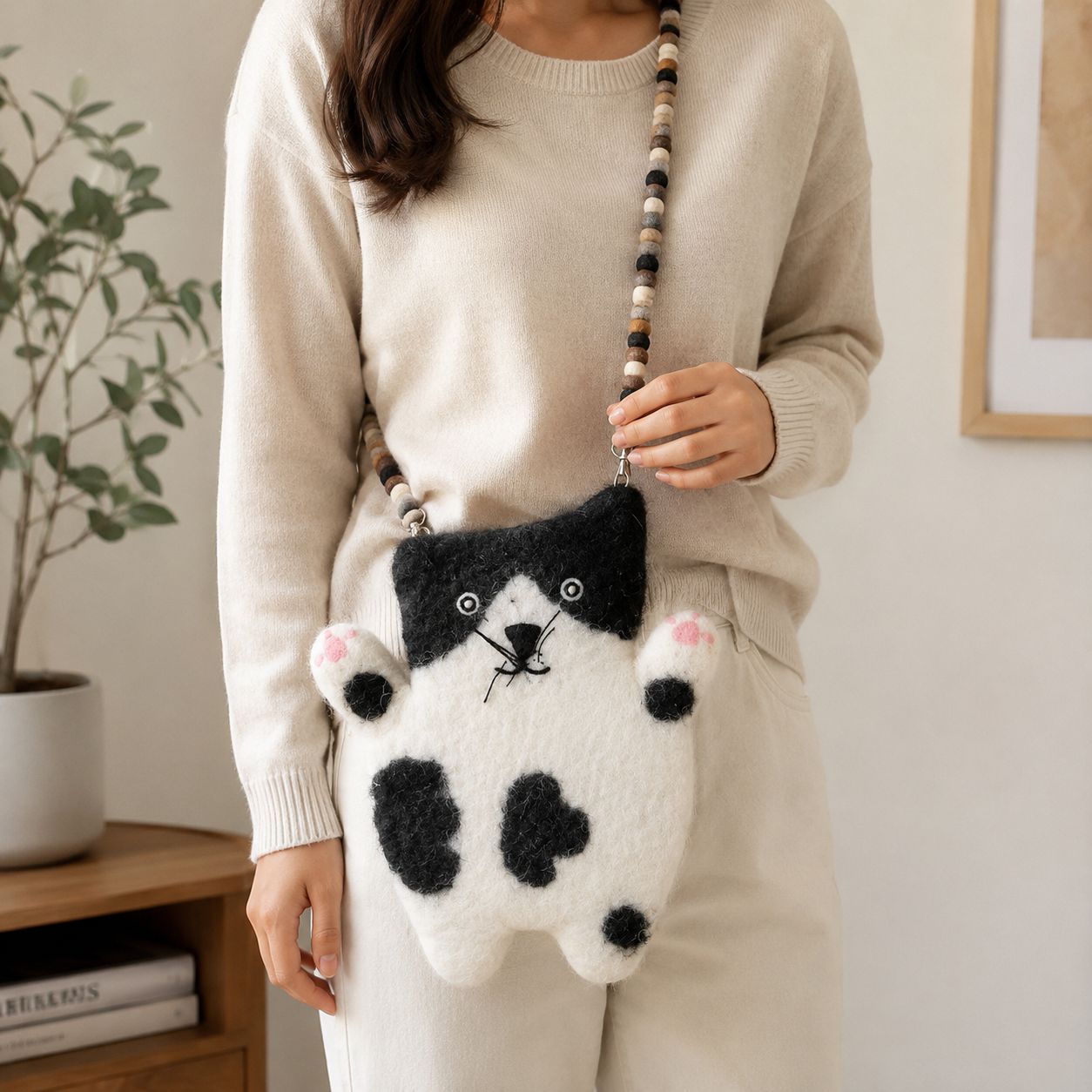 Stacy el bolso de fieltro Flat Cat - Imagen 4