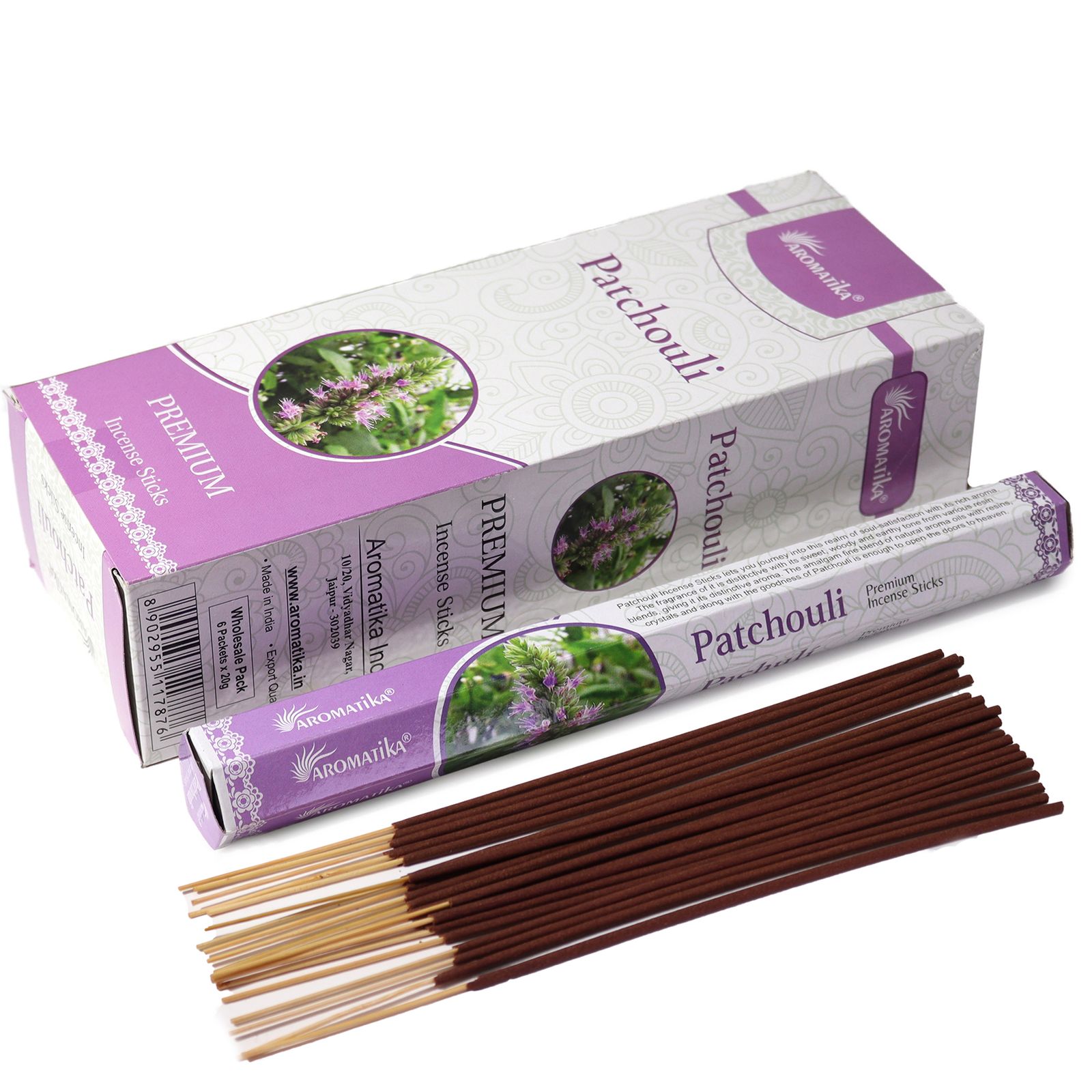 Incienso Hexagonal sin Carbón de Aromatika - Patchouli