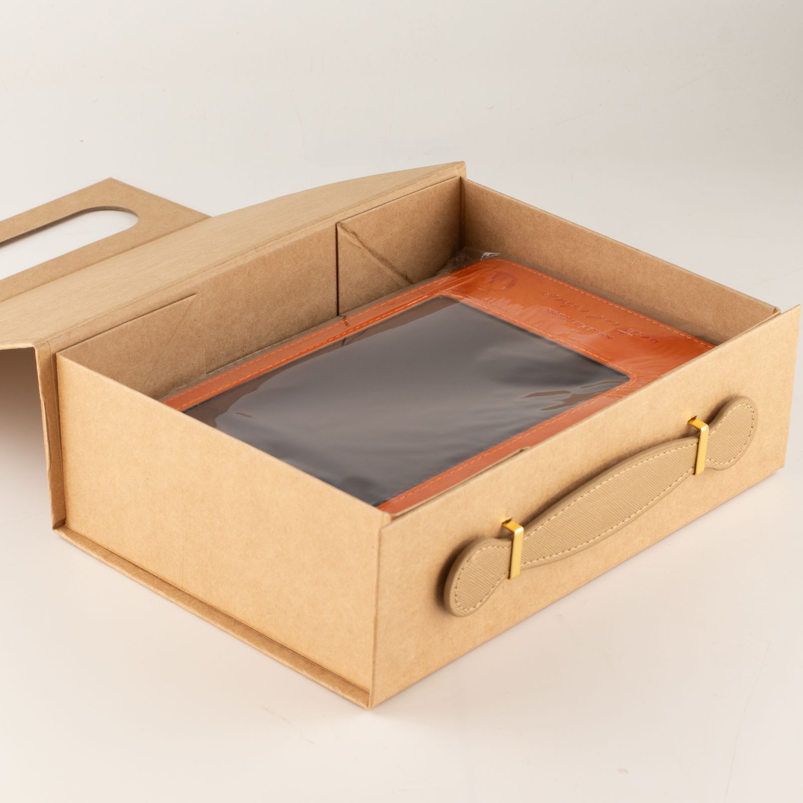 Caja de regalo plegable - cesta de regalo mediana (24x18.2x8cm) - marrón kraft - Imagen 3