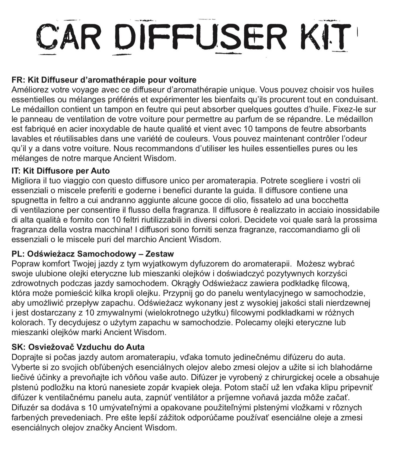 Kit difusor para coche - Estaño yoga chakra - 30mm - Imagen 7