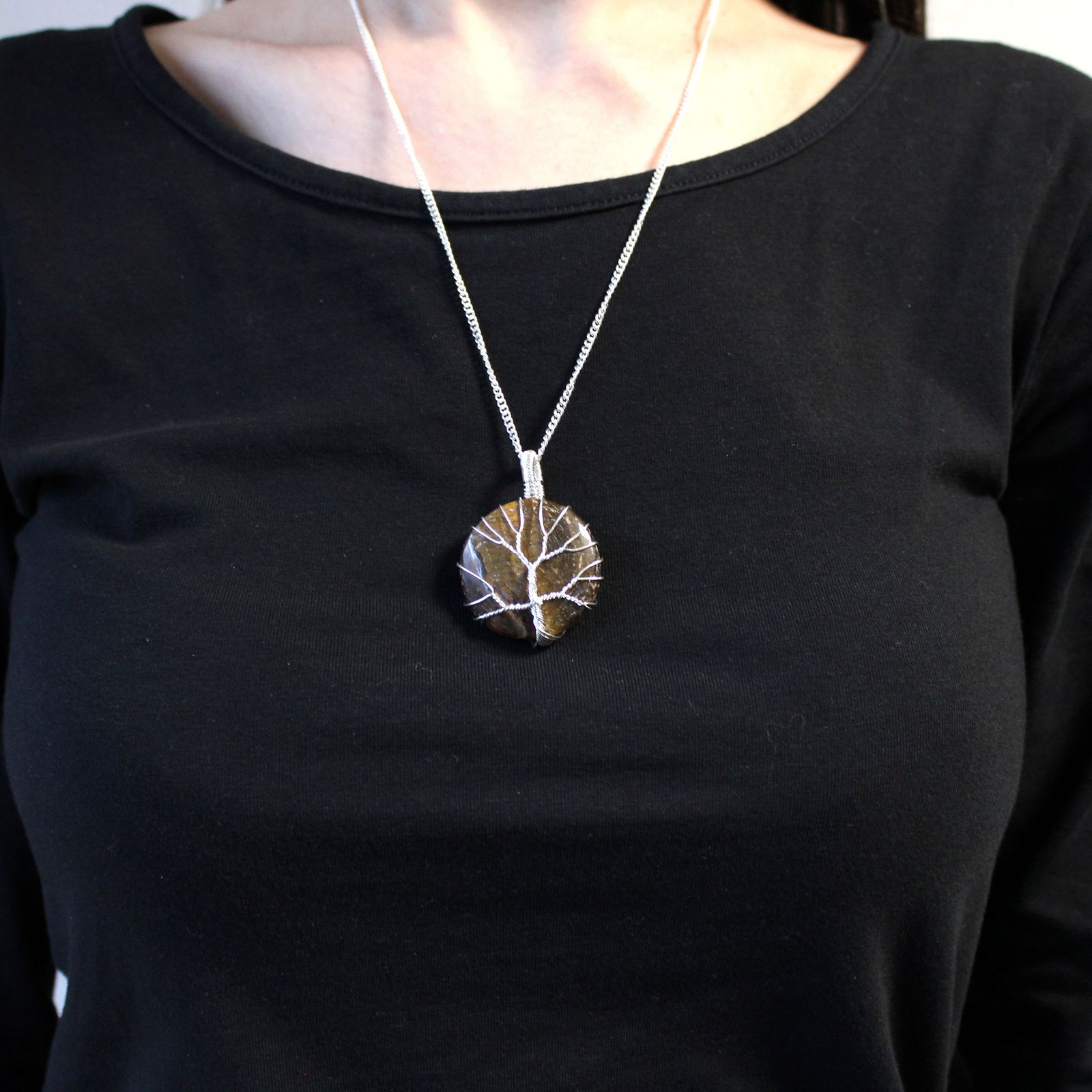 Collar Árbol de la Vida - Ojo de Tigre - Imagen 3