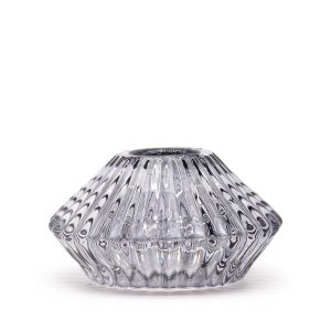 Portavelas reversible con diseño de flor para cena / vela de té - Gris medianoche