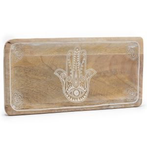 Bandeja larga 30x15x2,5cm - Hamsa Blanco