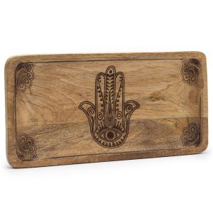 Bandeja larga 30x15x2,5cm - Hamsa Negro