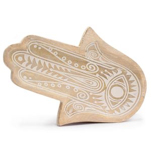 Bandeja larga 30x20.5x2.5cm - Hamsa Blanco