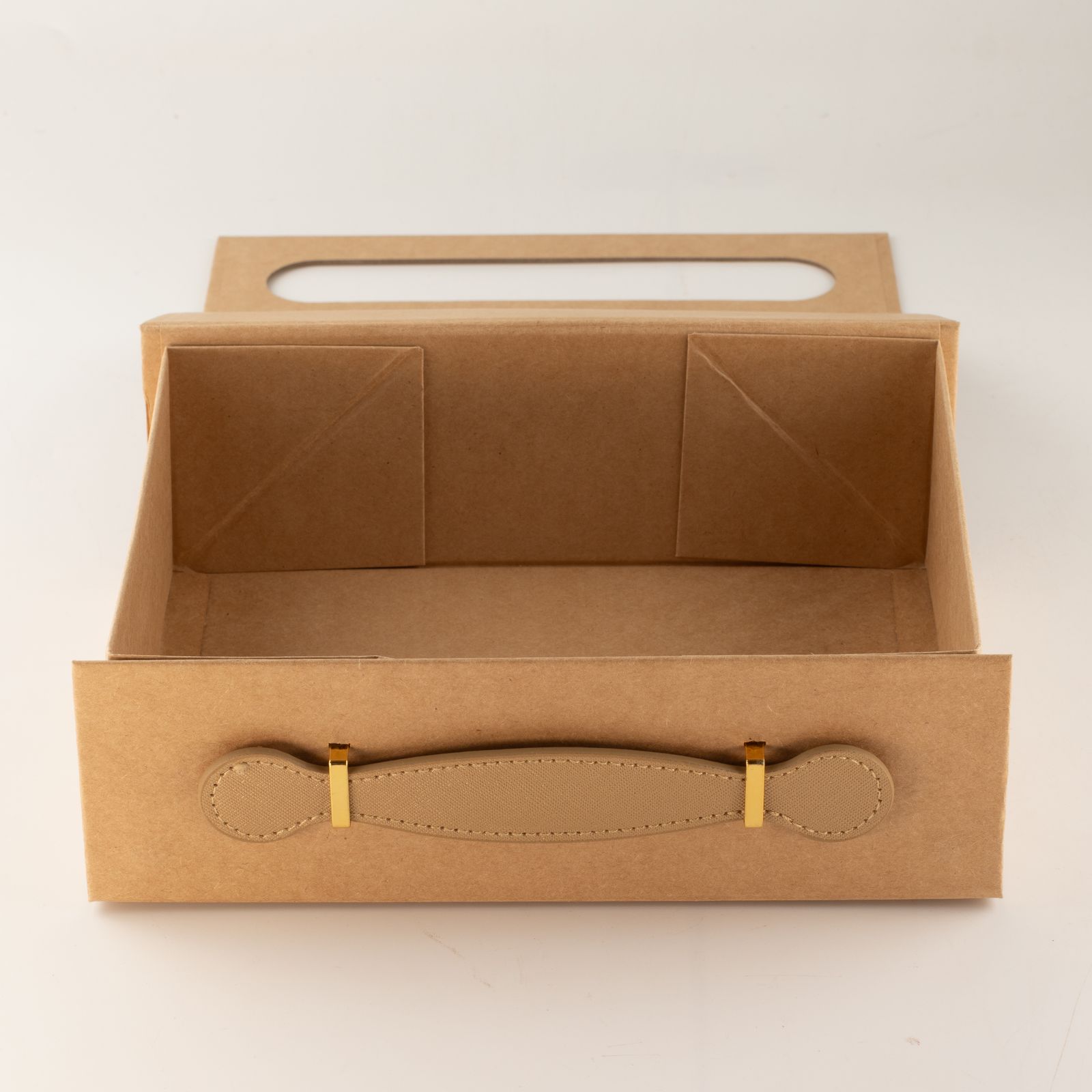 Caja de regalo plegable - cesta de regalo mediana (24x18.2x8cm) - marrón kraft - Imagen 7