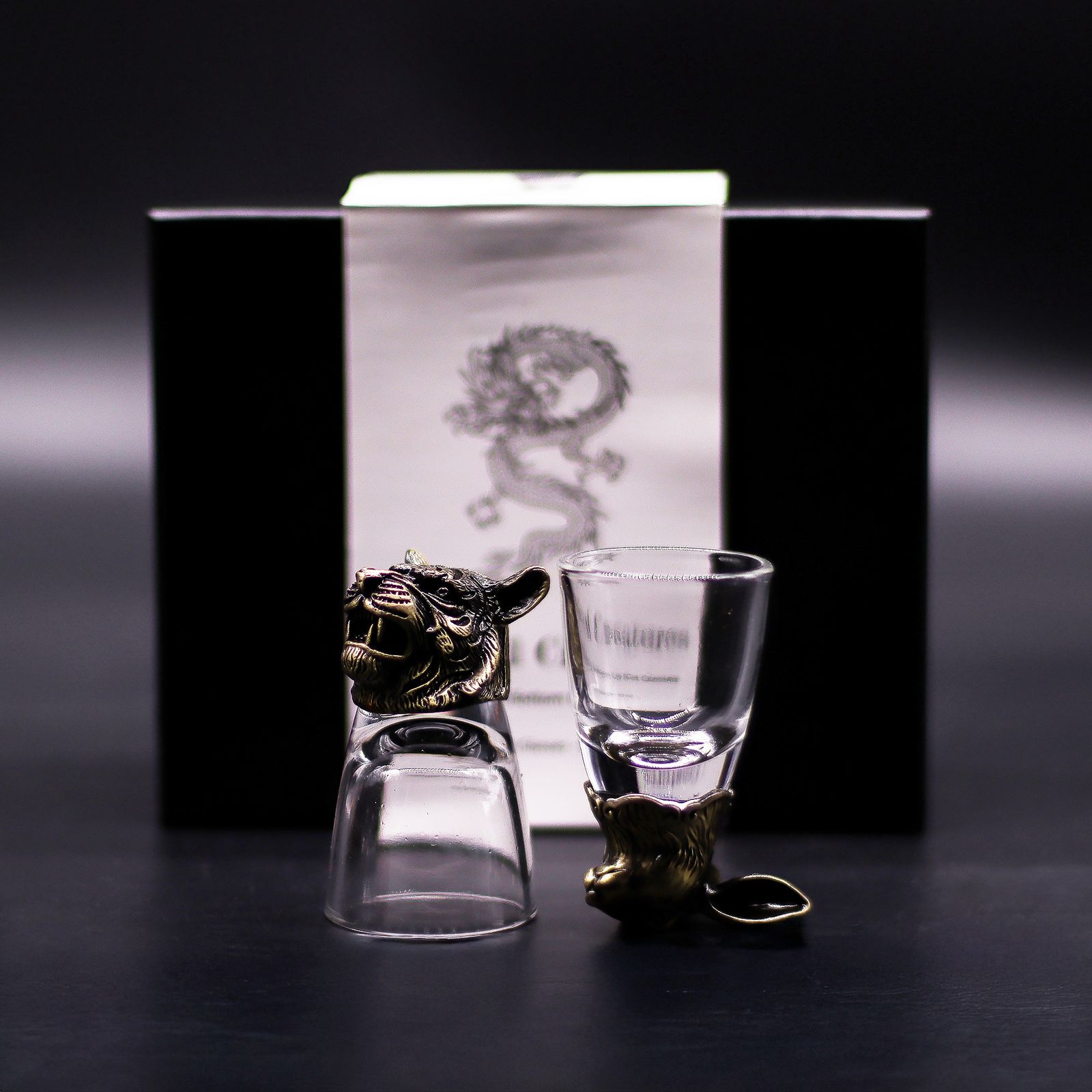 Set de regalo de 6 vasos de chupito (50 ml) - Criaturas Salvajes del Bosque - Bronce antiguo - Imagen 2
