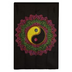 Arte de pared de algodón (70x110 cm) - Mandala Ying & Yang