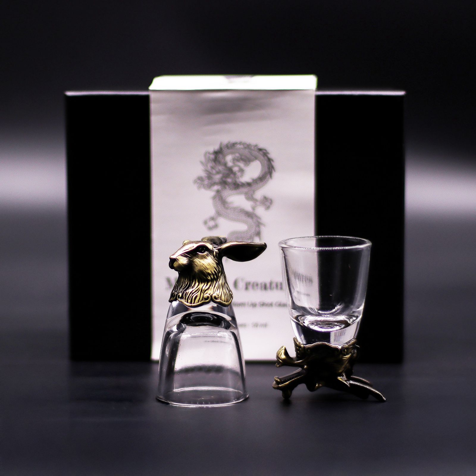 Set de regalo de 6 vasos de chupito (50 ml) - Criaturas Salvajes del Bosque - Bronce antiguo - Imagen 3