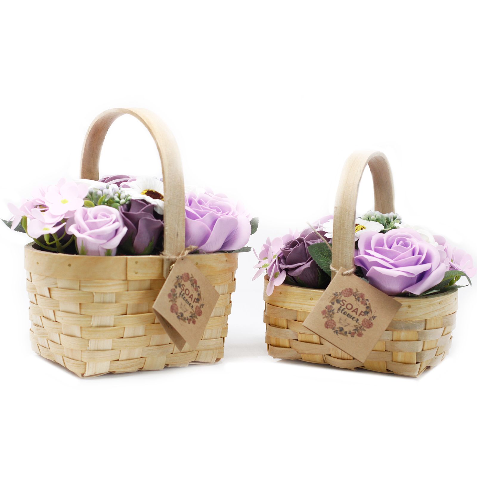 Ramo en canasta de mimbre - lilas med - Imagen 2