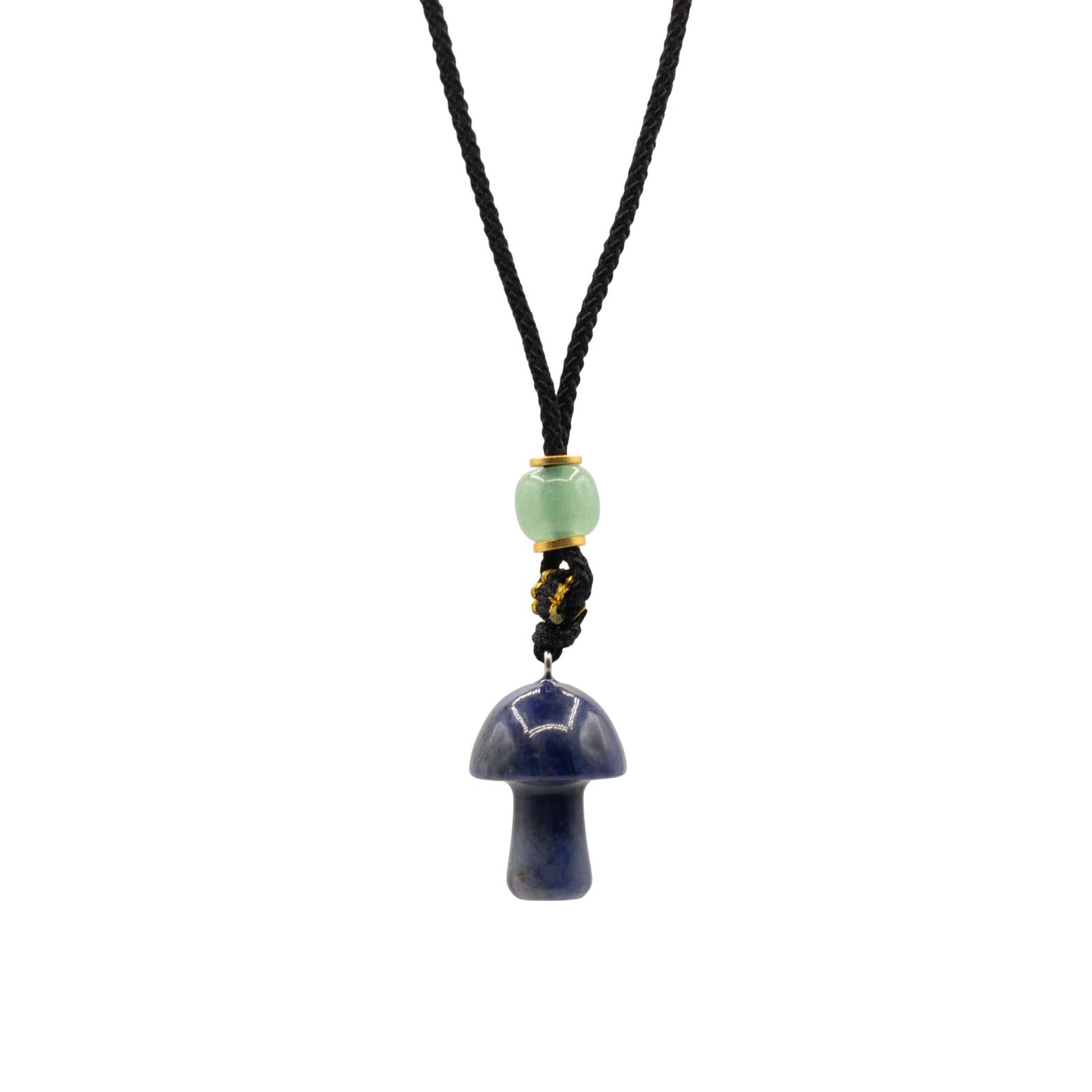 Collar de cuerda Colgante de piedra preciosa - Hongo de sodalita