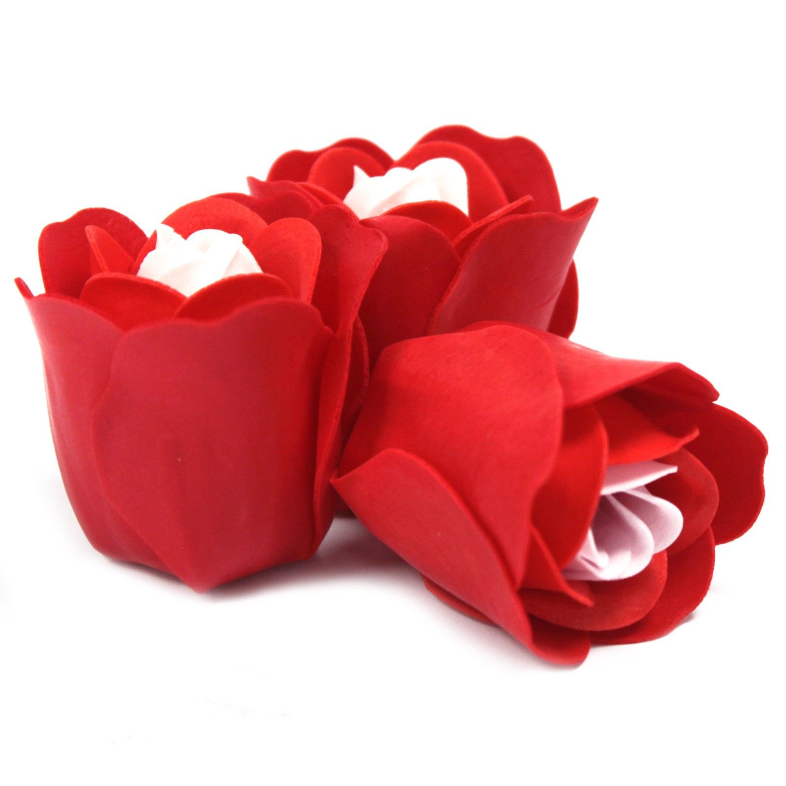 Set de 3 flores de Jabón caja corazón - Rosas Rojas - Imagen 2