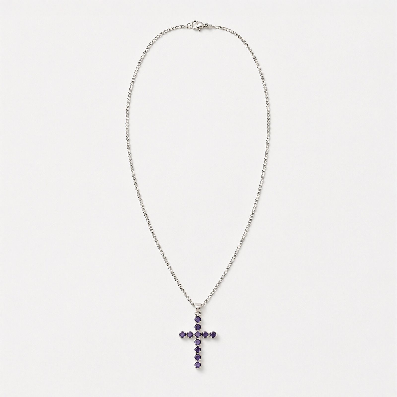 Colgante devocional de la India - Plateado con baño de plata (cadena de 45 cm) - Crucifijo Ionite