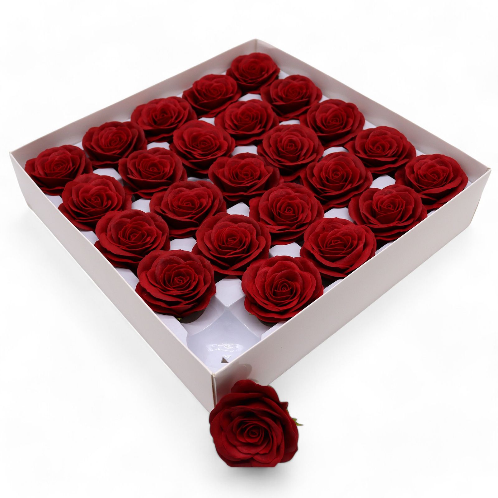 Flor de Jabón Artesanal - Grande Vintage Rose - Escarlata - Imagen 6