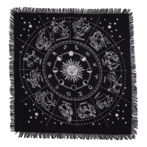 Mantel de altar esotérico con flecos - Horóscopo