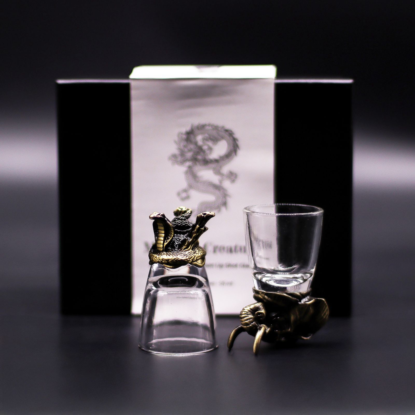 Set de regalo de 6 vasos de chupito (50 ml) - Criaturas Salvajes del Bosque - Bronce antiguo - Imagen 6