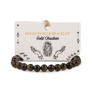 Pulsera de Poder Pequeña (17 cm x 6 mm) - Obsidiana Dorada