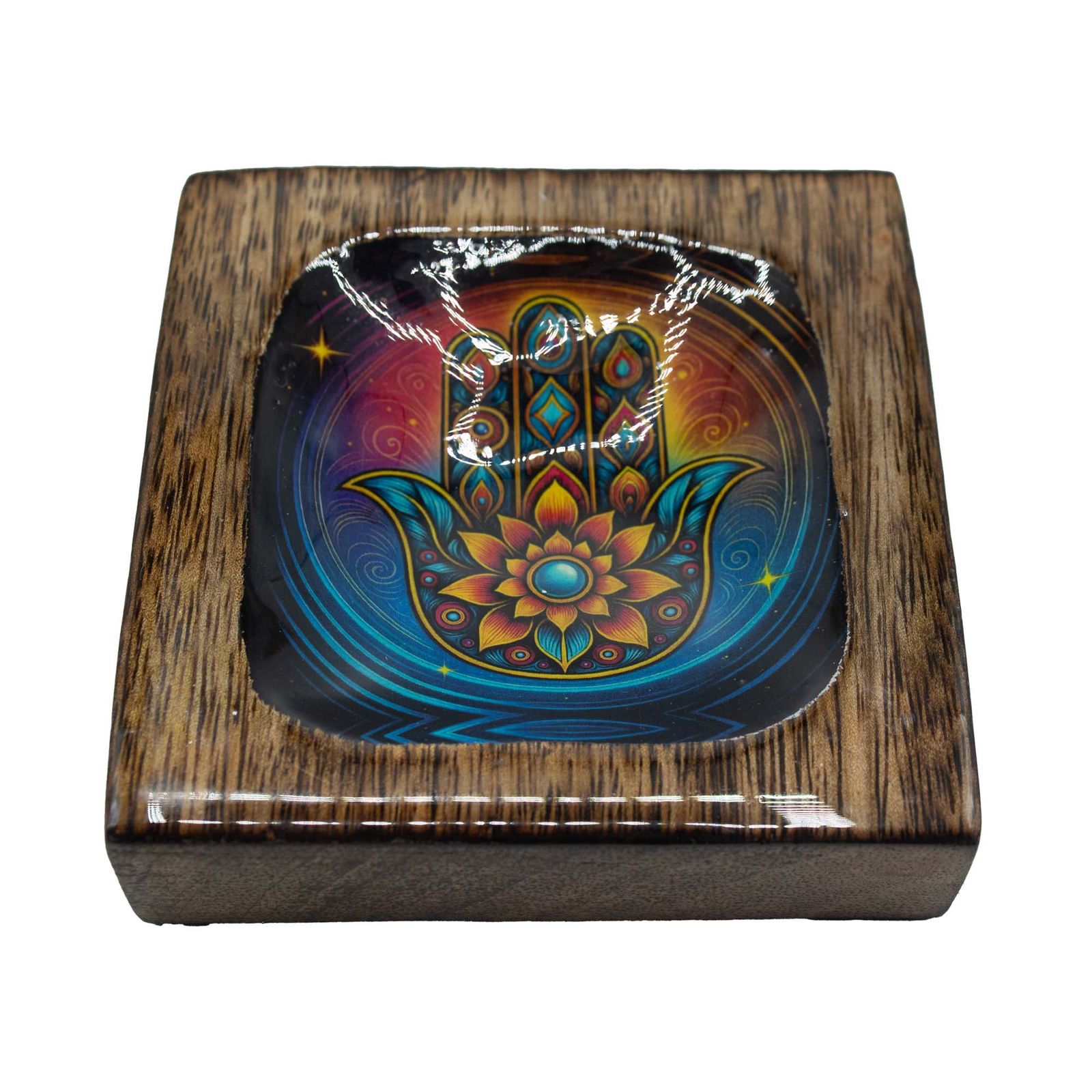 Juego de bandejas de mango esmaltadas Mediano - Hamsa - Imagen 6