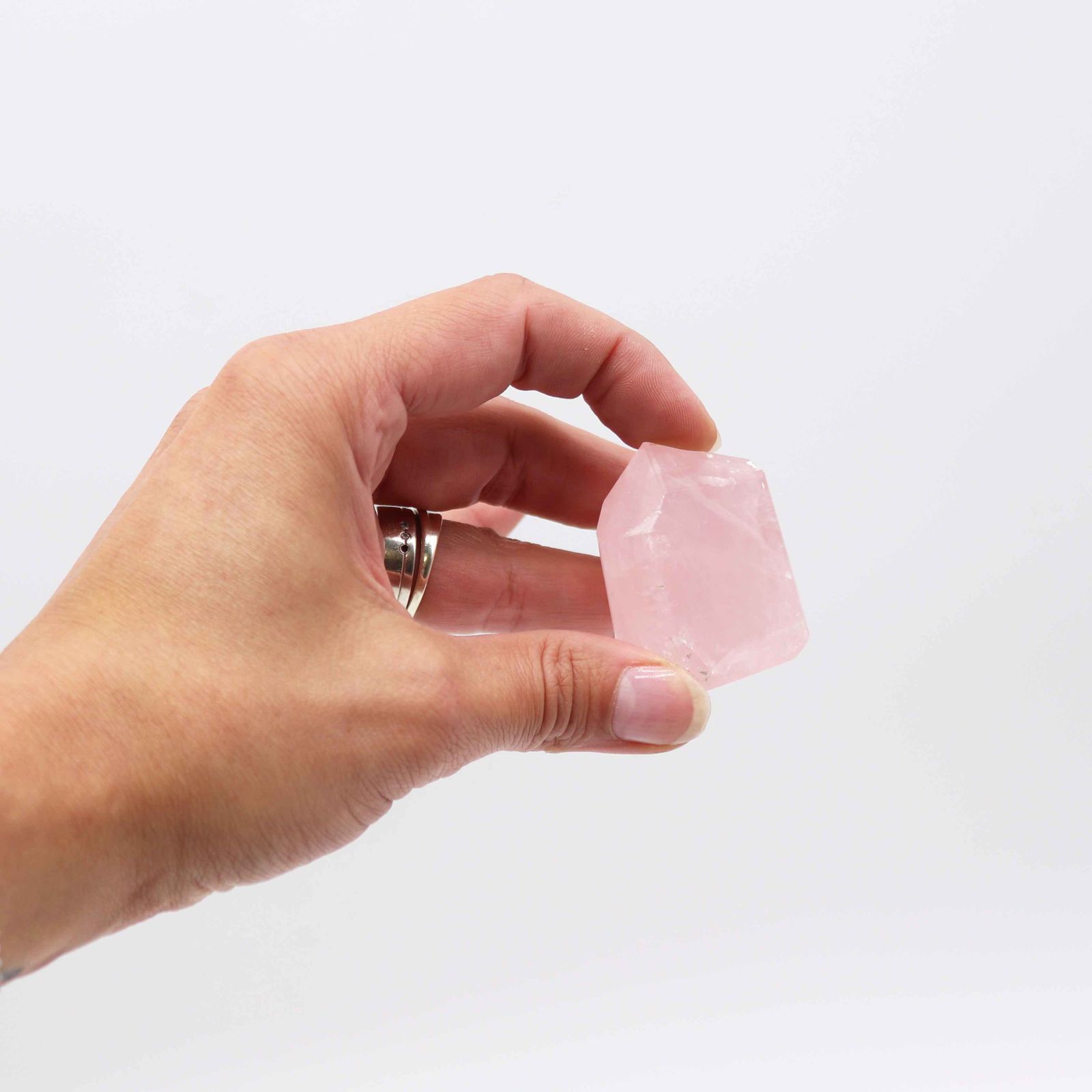 Puntas de gemas aproximadamente 6 cm (0,5 kg) - Cuarzo rosa indio (aproximadamente 8 piezas) - Imagen 2