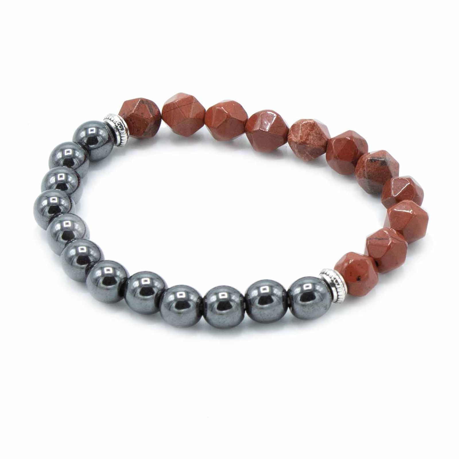 Pulsera de Piedra Preciosa Tallada - Jaspe Rojo Magnético - Imagen 2