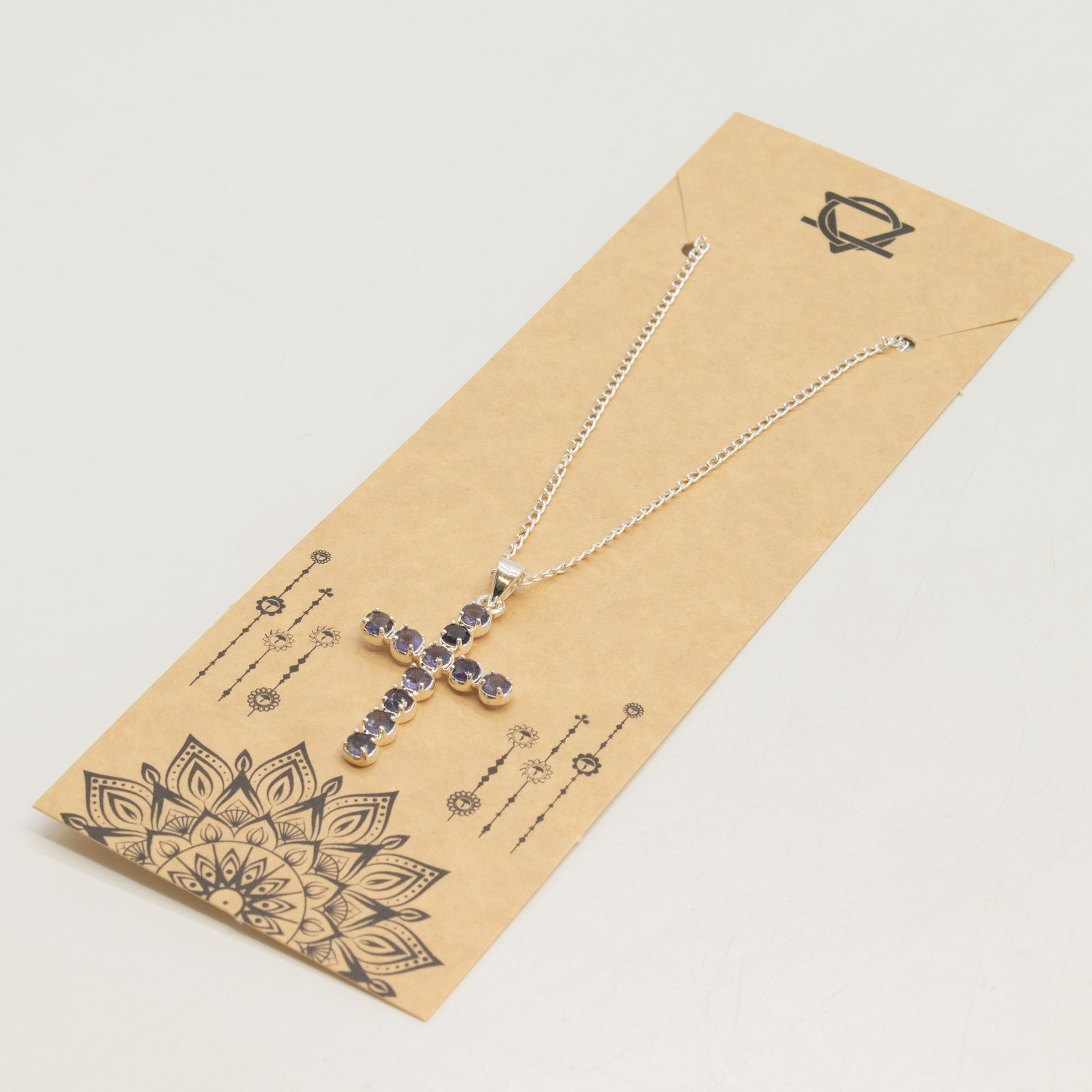 Colgante devocional de la India - Plateado con baño de plata (cadena de 45 cm) - Crucifijo Ionite - Imagen 4