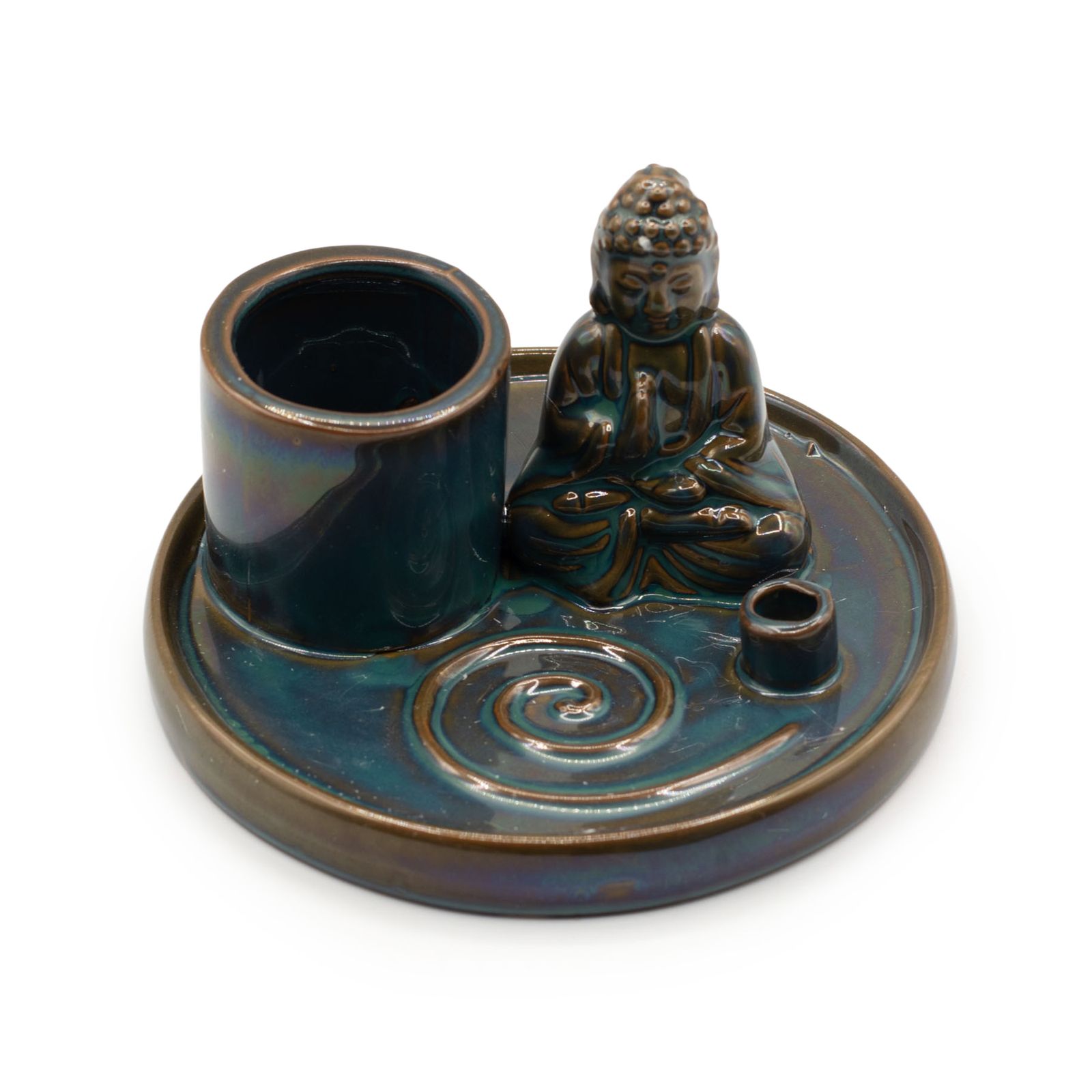 Plato de incienso de Buda de uso múltiple - cerámica azul - Imagen 6